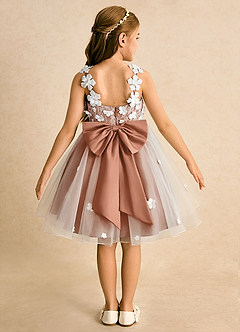 Azazie Junebug Flower Girl Dresses Ivory Bronzer Ball-Gown Lace Tulle Dress image1