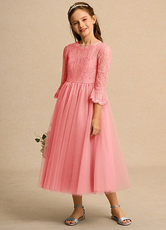 Azazie Lamb Girl Flower Girl Klänningar Klä Balklänning i Spets image3