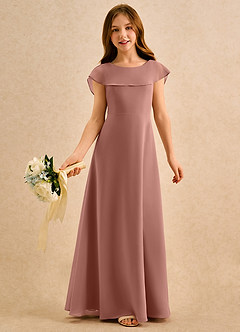 Azazie Kittie Girls Formal Flower Girl Klänningar Klä A-Line i Chiffong image1
