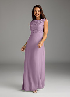 Azazie Bettina Abiti per la Madre della Sposa Abito A-Line in Chiffon Pizzo Glicine image3