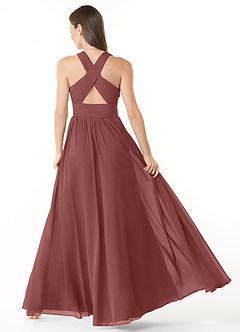 Azazie Glenna Final Sale A-Line Pleated Chiffon Floor-Length Dress image2