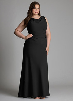 Azazie Kieryn Prøv-derhjemme-kjoler Havfrue Plisseret Chiffon Gulv-længde Kjole image11