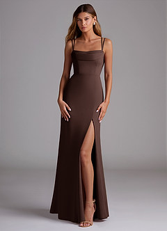 Azazie Callan Bridesmaid Dresses Ganache Mermaid Pleated Chiffon Convertible Dress image3
