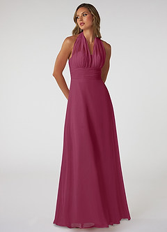 Azazie Fifi Bridesmaid Dresses Mulberry A-Line Strapless Chiffon Convertible Dress image6