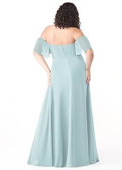 Azazie Sue Bridesmaid Dresses Mist A-Line Off the Shoulder Chiffon Convertible Dress image8