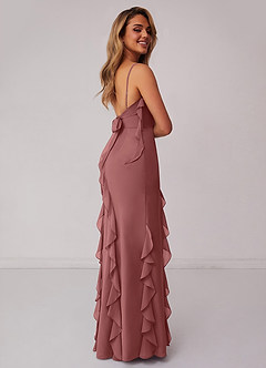 Barbie ♥ Azazie Bridesmaid Dresses Amethyst Sheath Bow Chiffon Dress image2