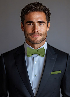 front Stretch Satin Bow Tie