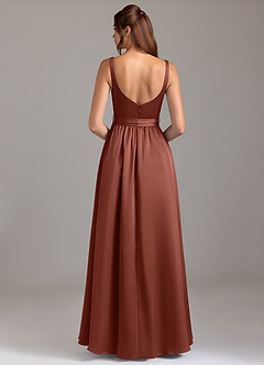 Azazie Elliott Bridesmaid Dresses Auburn A-Line with Pockets Stretch Satin Dress image6
