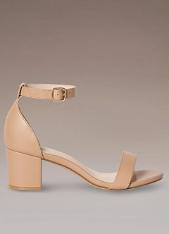 front One-Strap Buckle Block Heel Sandals