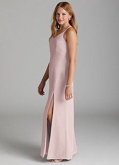 Azazie Becca Junior Robe Sirène en Mousseline de soie Rose Pâle image6