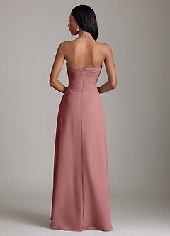 Azazie Clarisa Bridesmaid Dresses Desert Rose A-Line Pleated Chiffon Dress image2