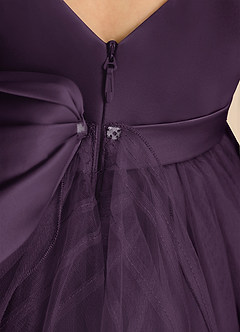 Azazie Pear Flower Girl Dresses Plum Ball-Gown Bow Tulle Dress image7