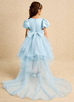 Azazie Cocoa Abiti da Ragazza di Fiori Abito Principessa in Tulle Plissettato Azzurro image7