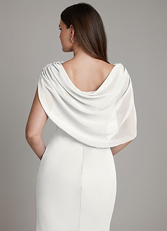 Azazie Hadley Bridesmaid Dresses White Mermaid Pleated Chiffon Dress image7