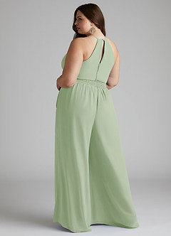 Azazie Kenzi Brautjungfernkleider Plissee Chiffon Overall/Jumpsuit Staubiger Salbeigrün image9