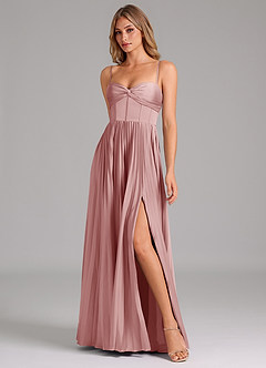 Azazie Akiko Bridesmaid Dresses Dusty Rose A-Line Sweetheart Neckline Stretch Satin Dress image4