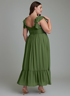 Azazie Anaya Bridesmaid Dresses Olive A-Line Sweetheart Neckline Chiffon Dress image13
