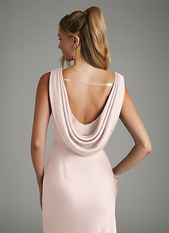 Azazie Elena Bridesmaid Dresses Blushing Pink Mermaid Pleated Stretch Satin Dress image6