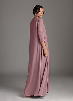 Azazie Kana Mother of the Bride Dresses Dusty Rose A-Line Scoop lace Chiffon Dress image5