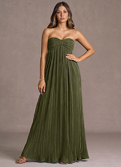 Vestido Verde Musgo Claro Largo Lana image5