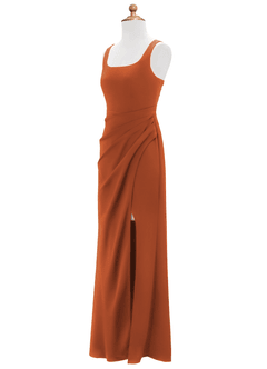 Azazie Mero Junior Agave Mermaid Pleated Stretch Satin Dress image7