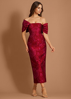 Noriel Red Hot Pink Midi Dress image1