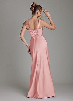 Azazie Agustina Brautjungfernkleider Meerjungfrau-Linie Korsett Stretch-Satin Kleid Puderrosa image2