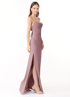 Azazie Mai Bridesmaid Dresses Dusty Rose Sheath Pleated Chiffon Dress image3