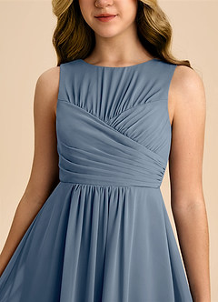 Azazie Skyla Junior A-Linie Plissee Chiffon Kleid Zwielichtviolett image7