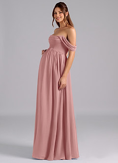 Azazie Saige Abiti da damigella d'onore premaman Abito A-Line Plissettato Chiffon Floor-Length image5