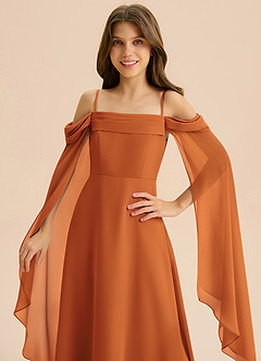 Azazie Moana Junior Klä av A-Line i Chiffong Plisserad image7