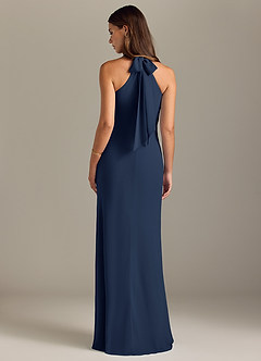 Azazie Doretta Bridesmaid Dresses Dark Navy Mermaid Pleated Chiffon Dress image8
