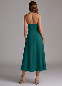 Azazie Wren Bridesmaid Dresses Peacock A-Line Strapless Chiffon Dress image2