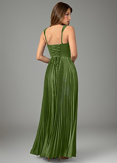 Azazie Avenelle Robes de demoiselle d'honneur Robe Trapèze en Satin extensible Corset Genévrier image2