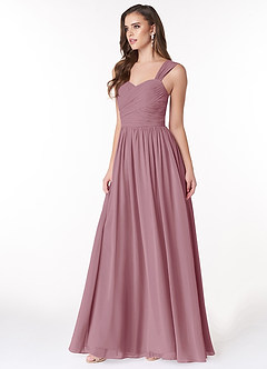 Azazie Zapheira Bridesmaid Dresses Vintage Mauve A-Line Ruched Chiffon Dress image3