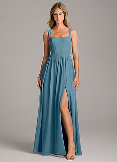 Azazie Rosaline Bridesmaid Dresses Bermuda A-Line Side Slit Chiffon Dress image4