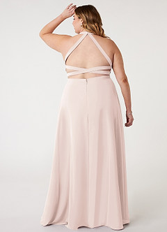 Azazie Clarice Bridesmaid Dresses Rose Petal A-Line Halter Chiffon Dress image9