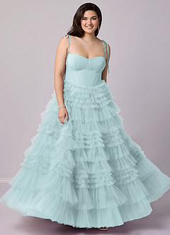 Barbie ♥ Azazie Bridesmaid Dresses Mist A-Line Sweetheart Neckline Tulle Dress image6