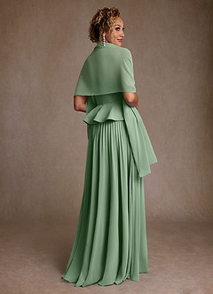 Azazie Josabeth Final Sale Matcha A-Line Pleated Chiffon Dress image3