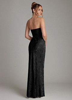 Azazie Viv Bridesmaid Dresses Midnight Jacquard Sheath Strapless Jacquard Dress image2