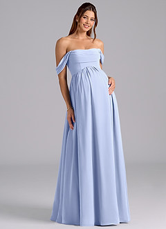 Azazie Saige Maternity Bridesmaid Dresses A-Line Pleated Chiffon Floor-Length Dress image3