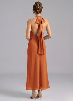 Azazie Velli Bridesmaid Dresses Cinnamon Mermaid High Neck Chiffon Dress image2