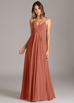 Azazie Amani Suknie dla druhen Linia A Pofałdowany Szyfon Do ziemi Sukienka image4