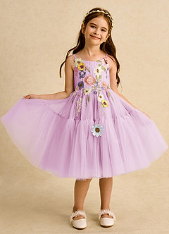 Azazie Osea Robe Demoiselle D'honneur Fillette Robe Princesse en Tulle Plissée Rose Bonbon image8