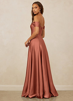 Christian Siriano Bridal for Azazie 1002 Bridesmaid Dresses Clay A-Line Off the Shoulder Stretch Satin Convertible Dress image3