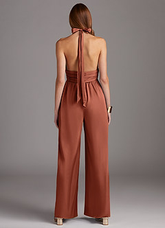 Azazie Oli Brudtärnklänningar Jumpsuit av i Stretch Satin Plisserad image2