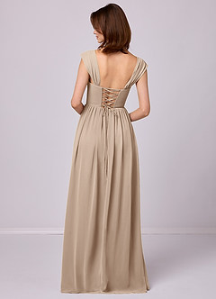 Barbie ♥ Azazie Bridesmaid Dresses Taupe A-Line Corset Chiffon Dress image6