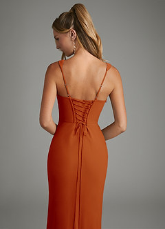 Azazie Asa Robes de demoiselle d'honneur Robe Fourreau en Mousseline de soie Corset Paprika image7