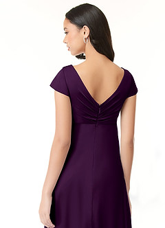 Azazie Allessia Maternity Bridesmaid Dresses A-Line Pleated Stretch Satin Floor-Length Dress image7
