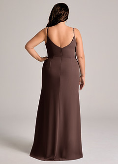 Azazie Deandra Brautjungfernkleider Meerjungfrau-Linie Plissee Chiffon Kleid Ganache image8